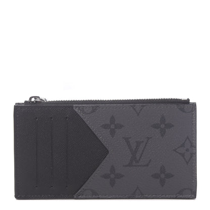 Louis Vuitton Reverse Monogram Eclipse Taiga Coin Card Holder 1 of 7
