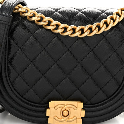 Chanel Caviar Quilted Small Boy Messenger Bag Black 7 of 9
