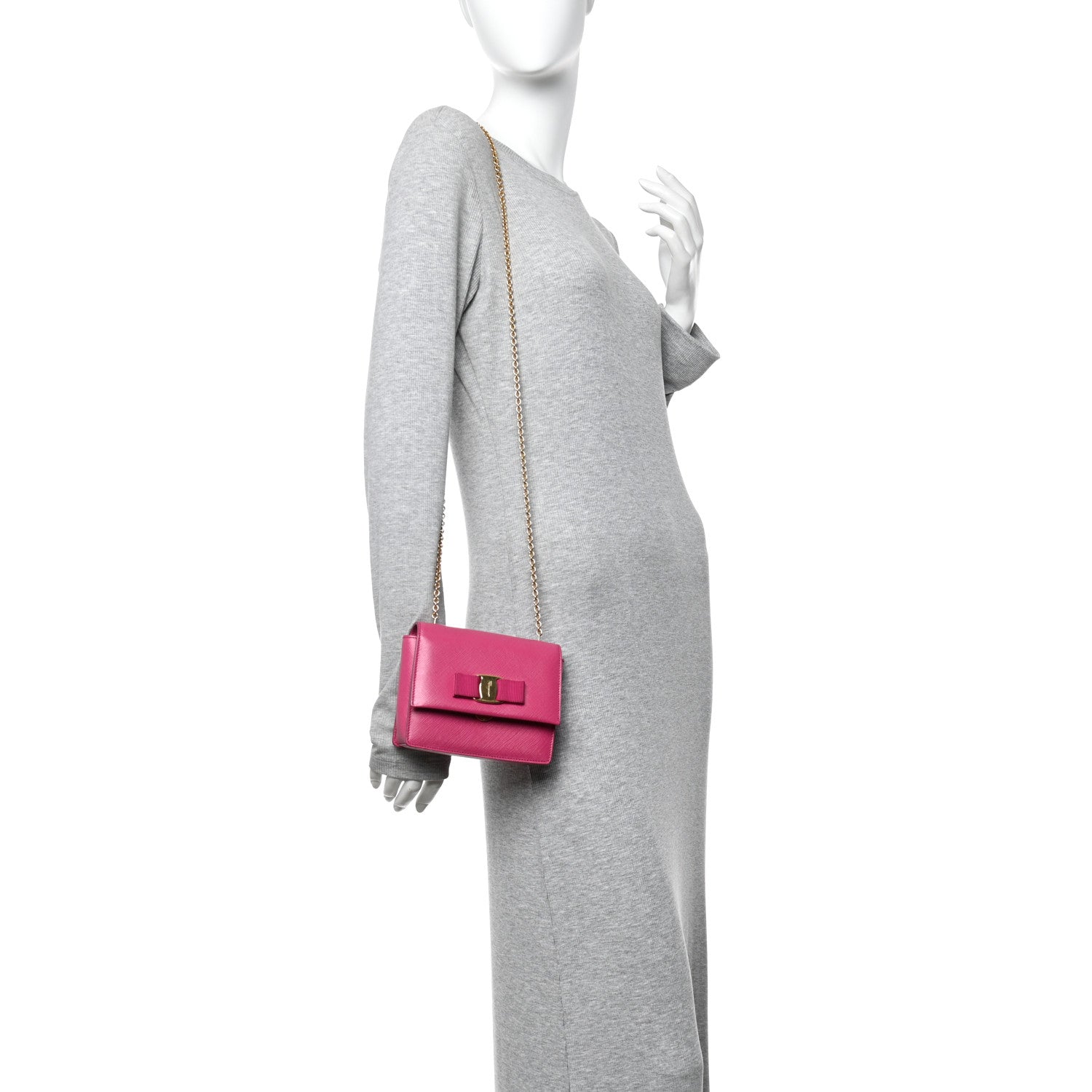 Salvatore Ferragamo Hammered Calfskin Mini Vara Bow Crossbody Bag