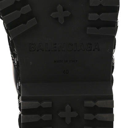 Balenciaga Calfskin Woven Detail Mens Combat Boots 40 Black 6 of 8
