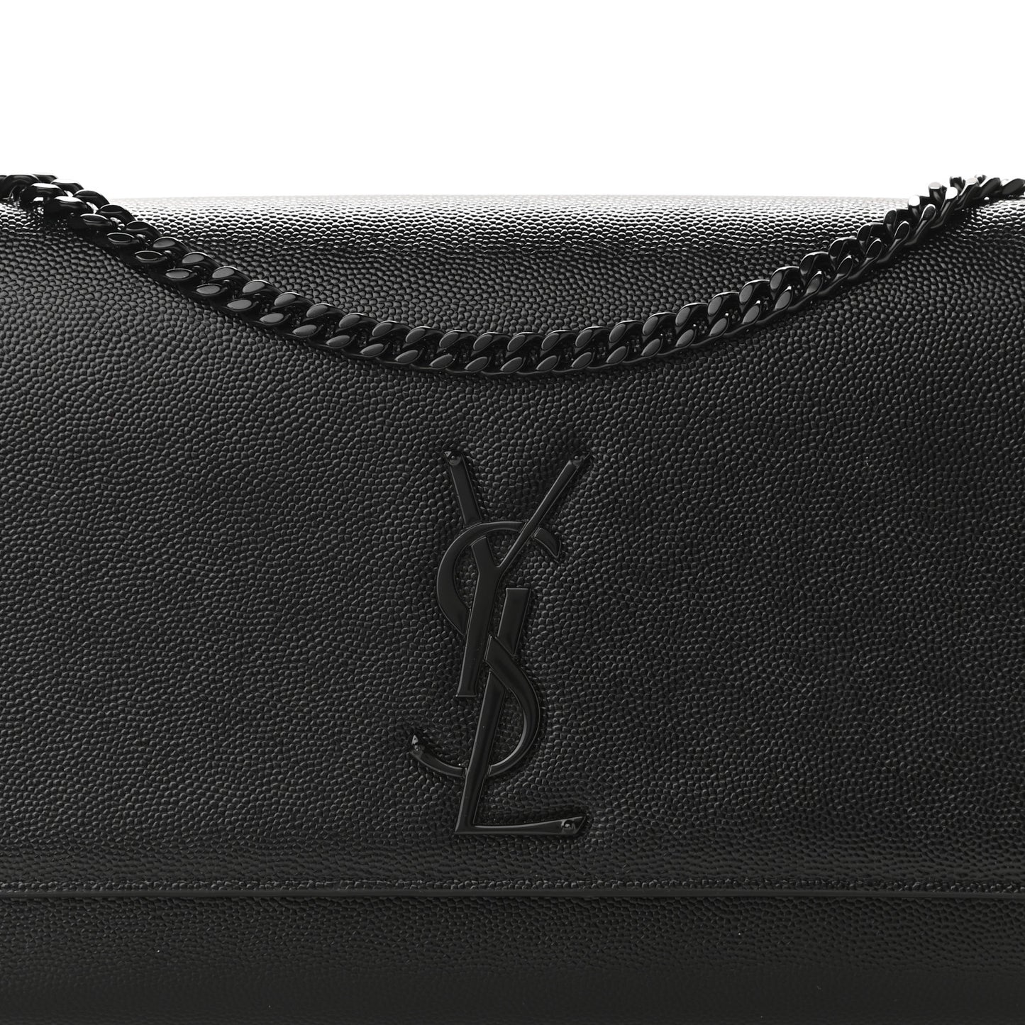 Grain De Poudre Medium Classic Monogram Kate Satchel Black