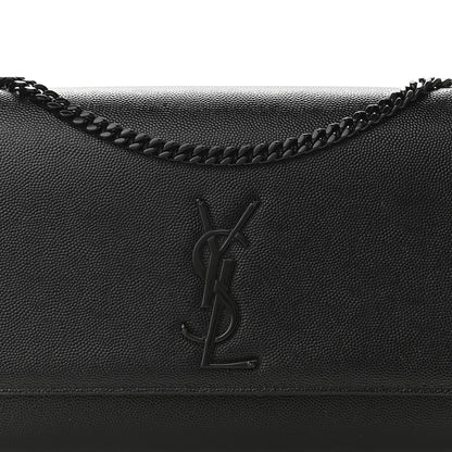 Saint Laurent Grain De Poudre Medium Classic Monogram Kate Satchel Black 7 of 9