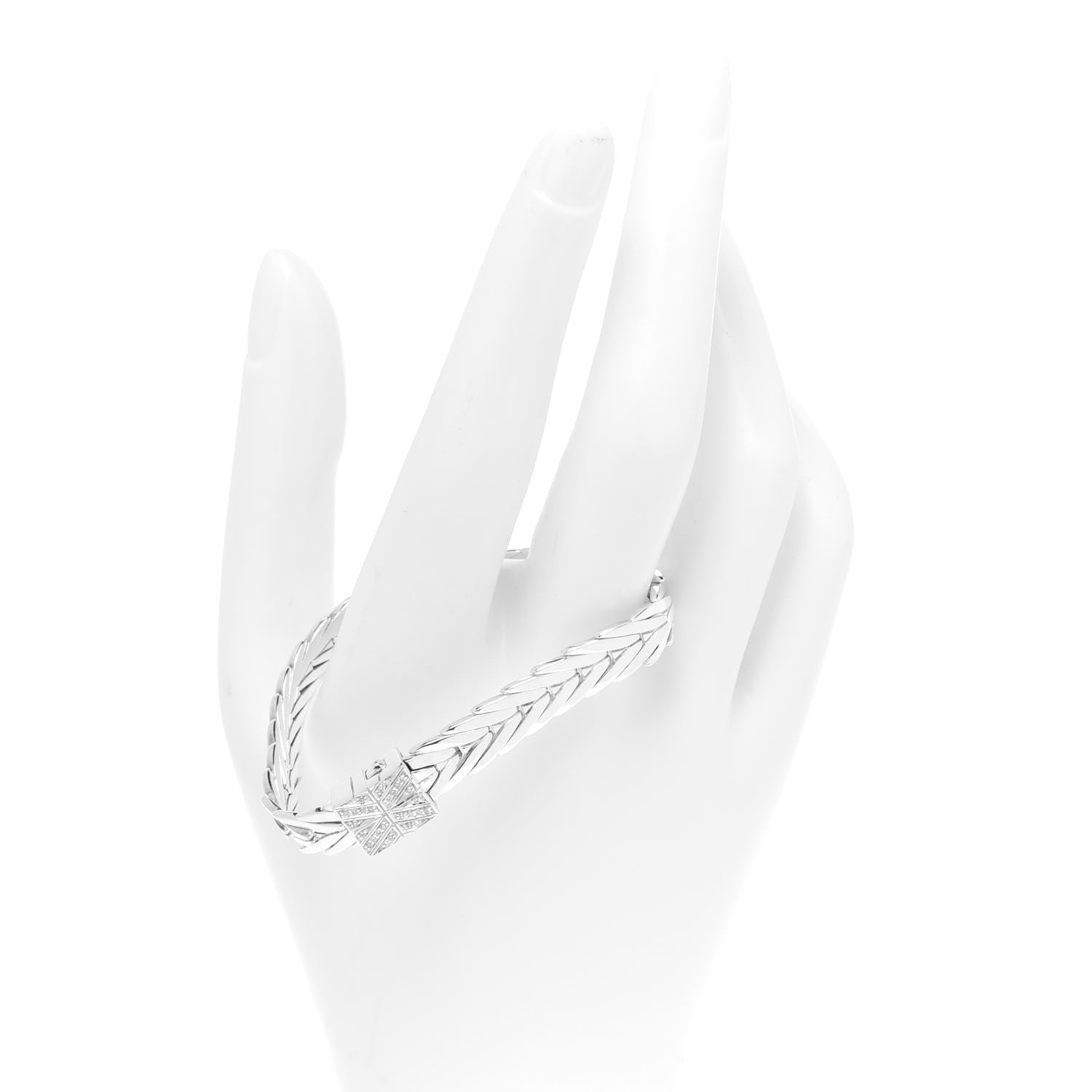John Hardy Sterling Silver Diamond 9mm Modern Chain Bracelet 2 of 4