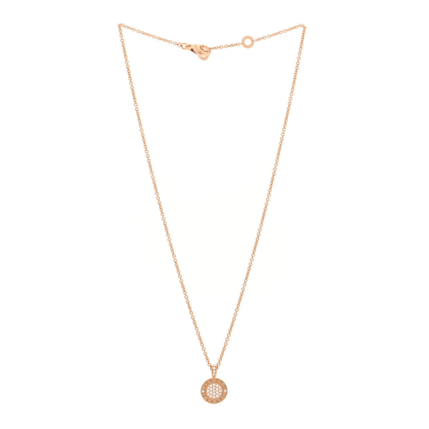 Bulgari 18K Rose Gold Diamond Green Jade BVLGARI BVLGARI Pendant Necklace 3 of 5