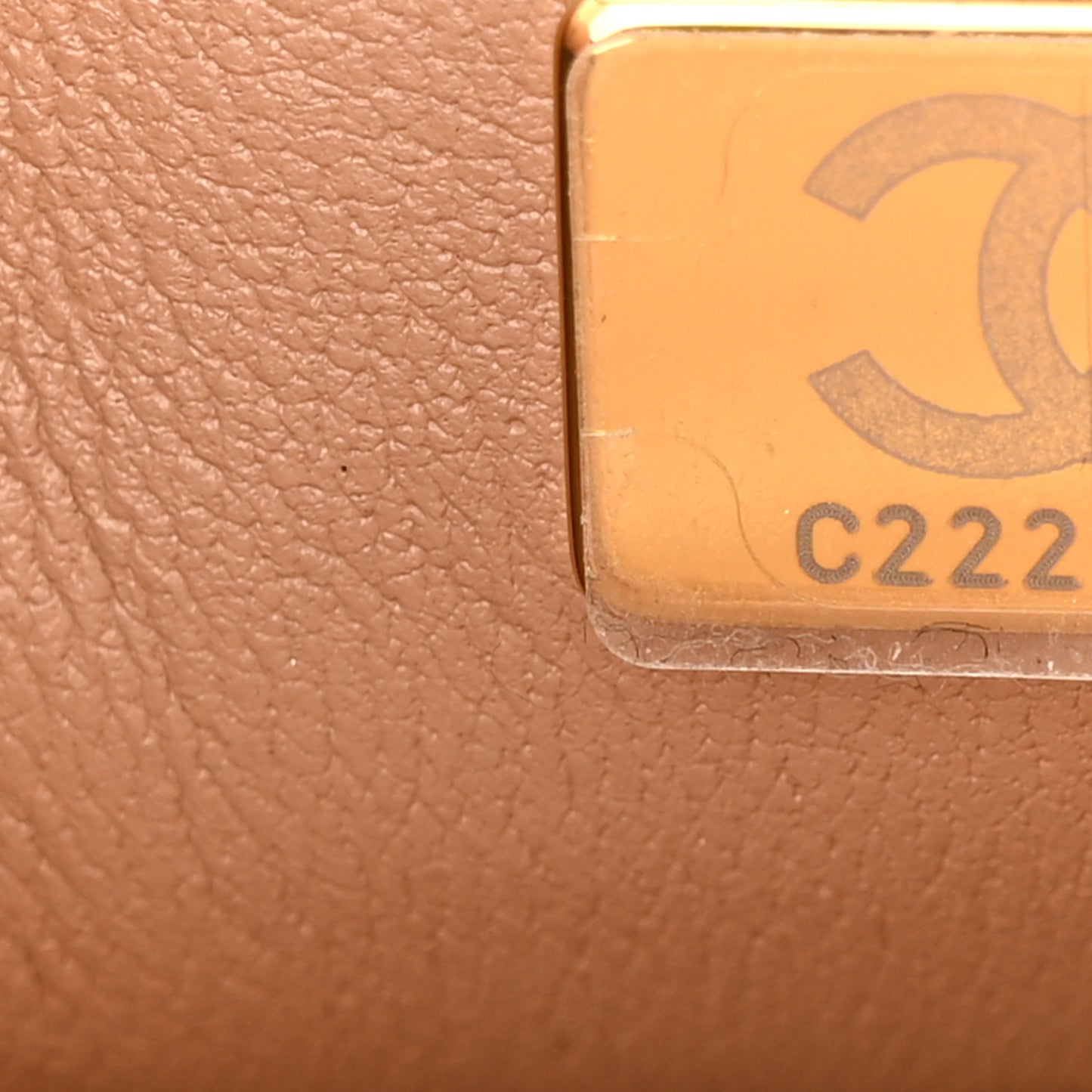 Caviar Quilted Small Top Handle Flap Beige