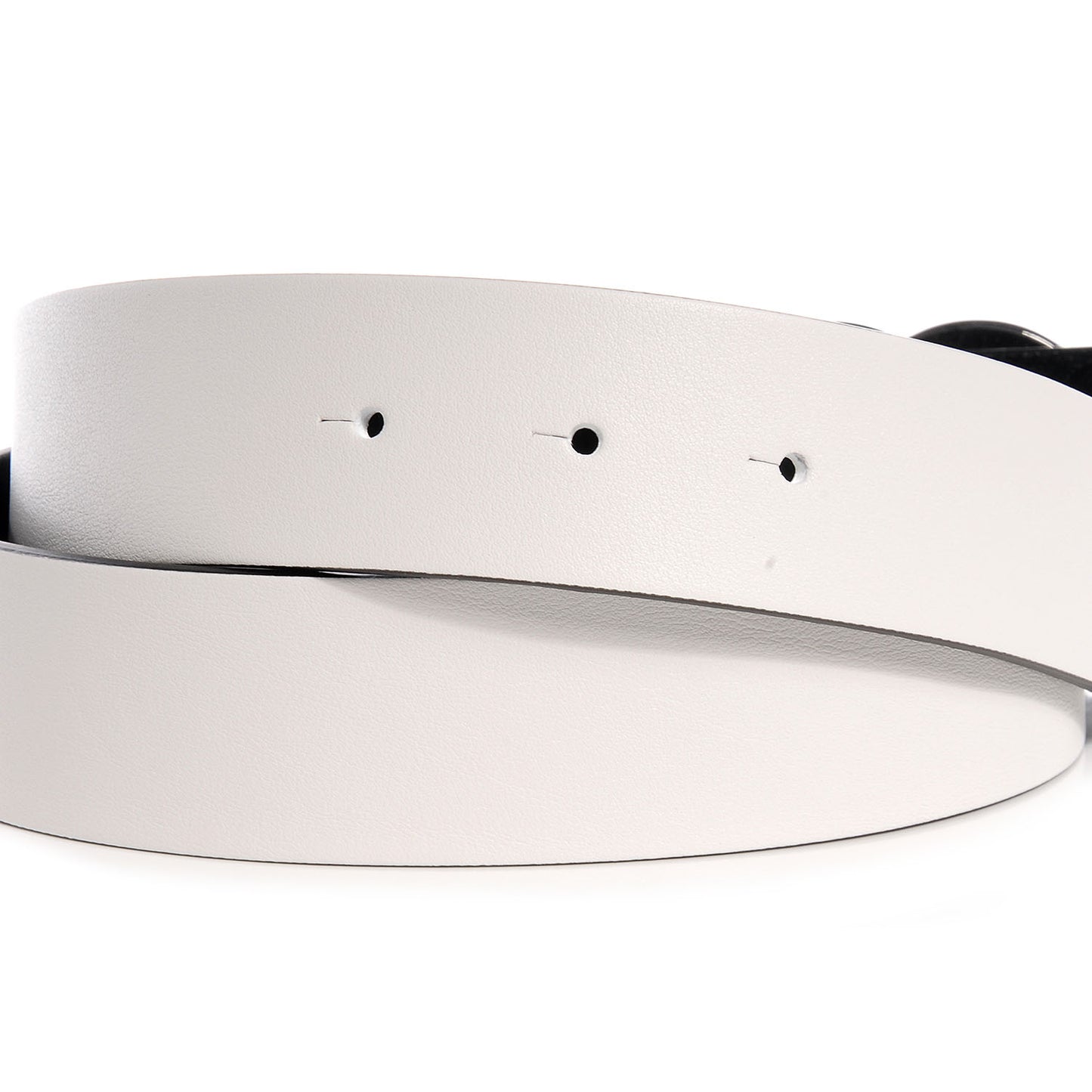 Reversible Leather CC Logo Belt 75 White Black