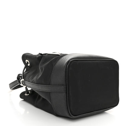 Prada Tessuto Nylon Saffiano Secchiello Bucket Bag Black 4 of 10