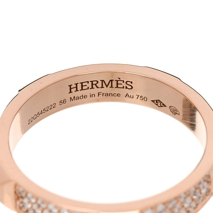 Hermes 18K Rose Gold Diamond Clou D'H Ring 56 7.5 4 of 5