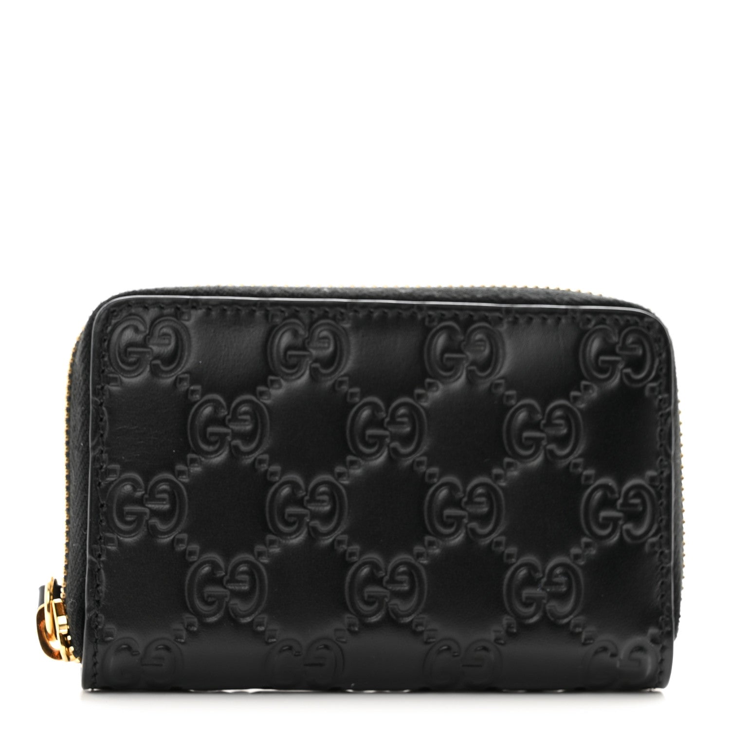 Gucci Guccissima Zip Around Card Case Black 1 of 6