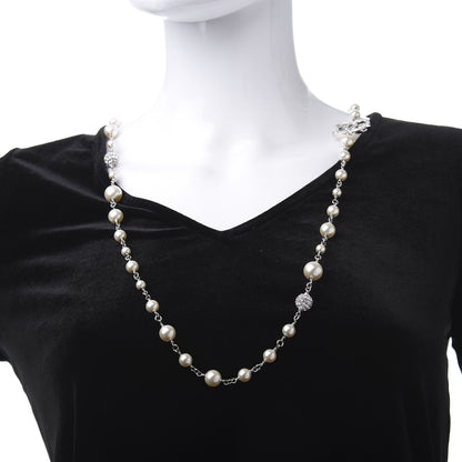 Chanel Pearl CC Star Long Necklace Silver 2 of 5