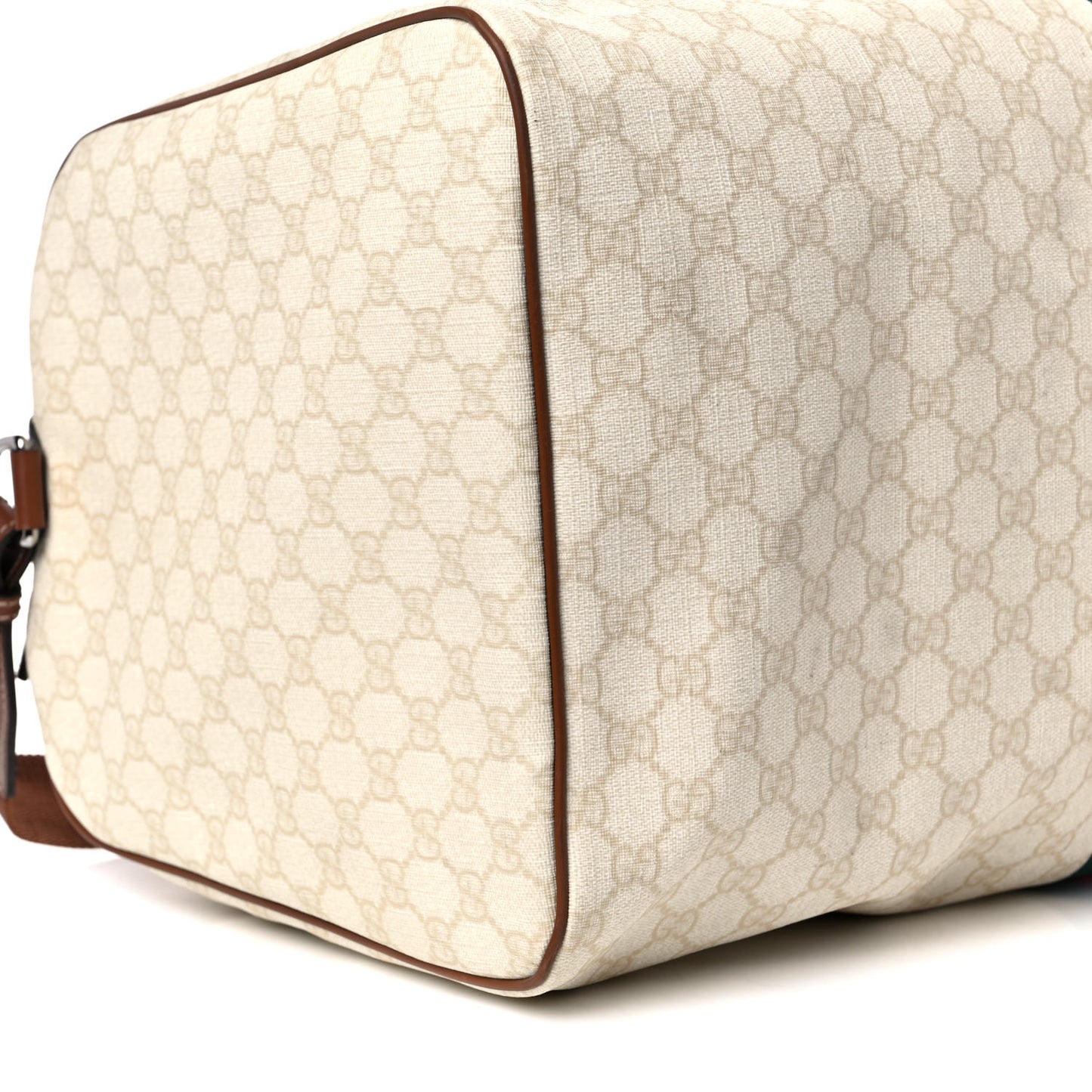 GG Plus Monogram Web Stripe Large Carry On Duffle Tan