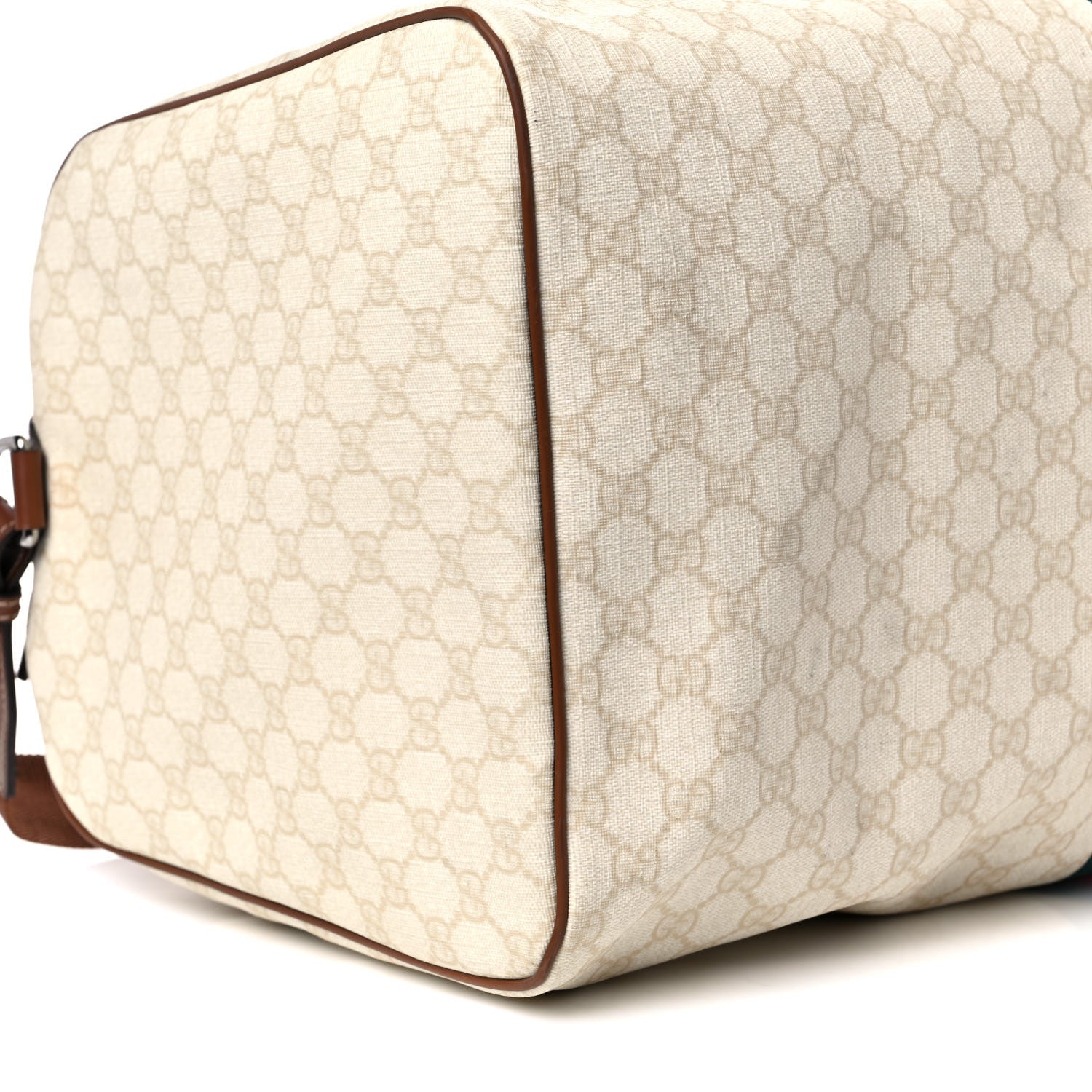 Gucci GG Plus Monogram Web Stripe Large Carry On Duffle Tan 11 of 18
