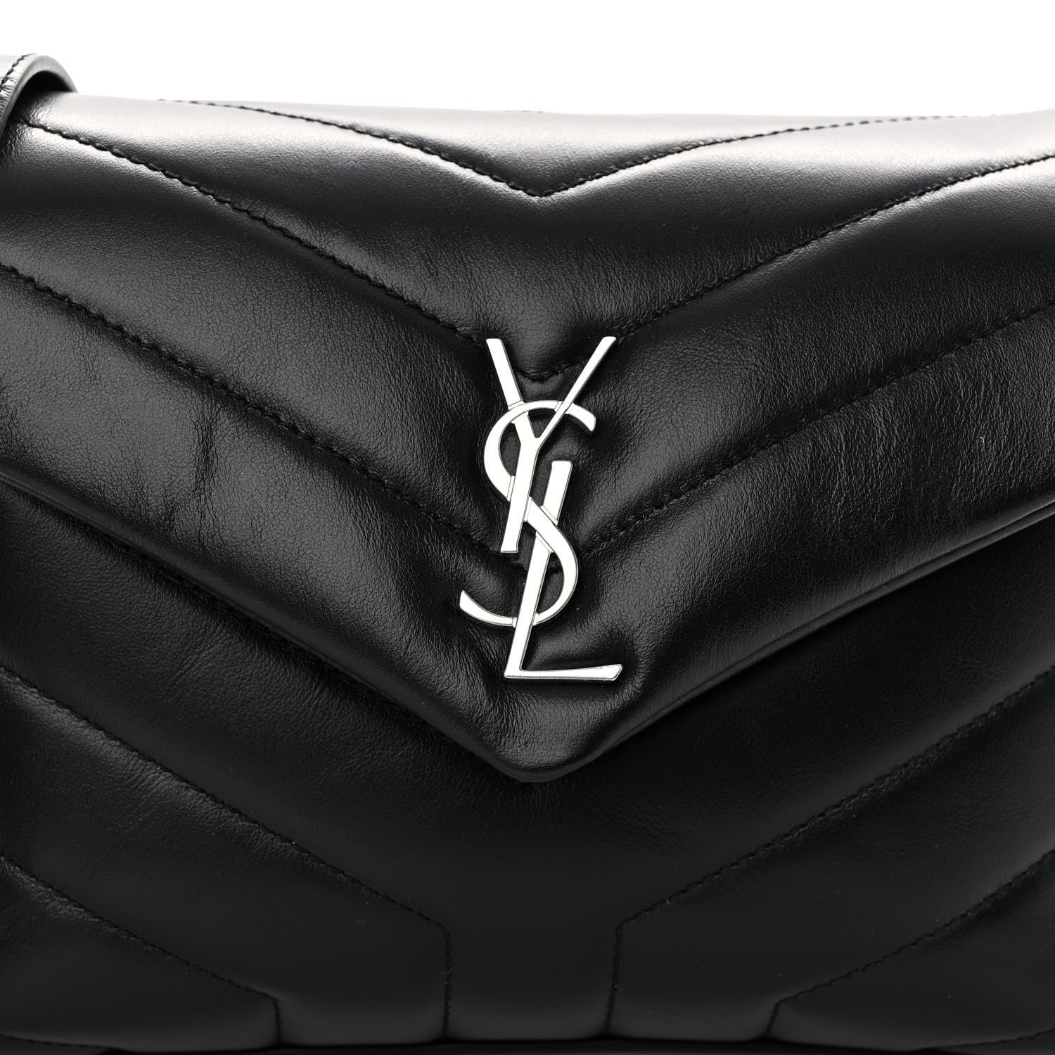 Saint Laurent Calfskin Y Quilted Monogram Toy Loulou Crossbody Bag Black 8 of 10