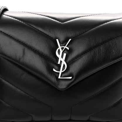 Saint Laurent Calfskin Y Quilted Monogram Toy Loulou Crossbody Bag Black 8 of 10