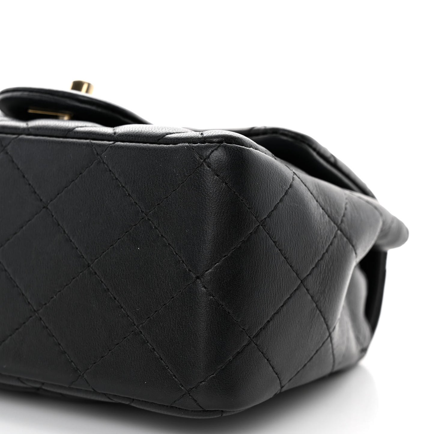 Lambskin Quilted Mini Square Flap Black