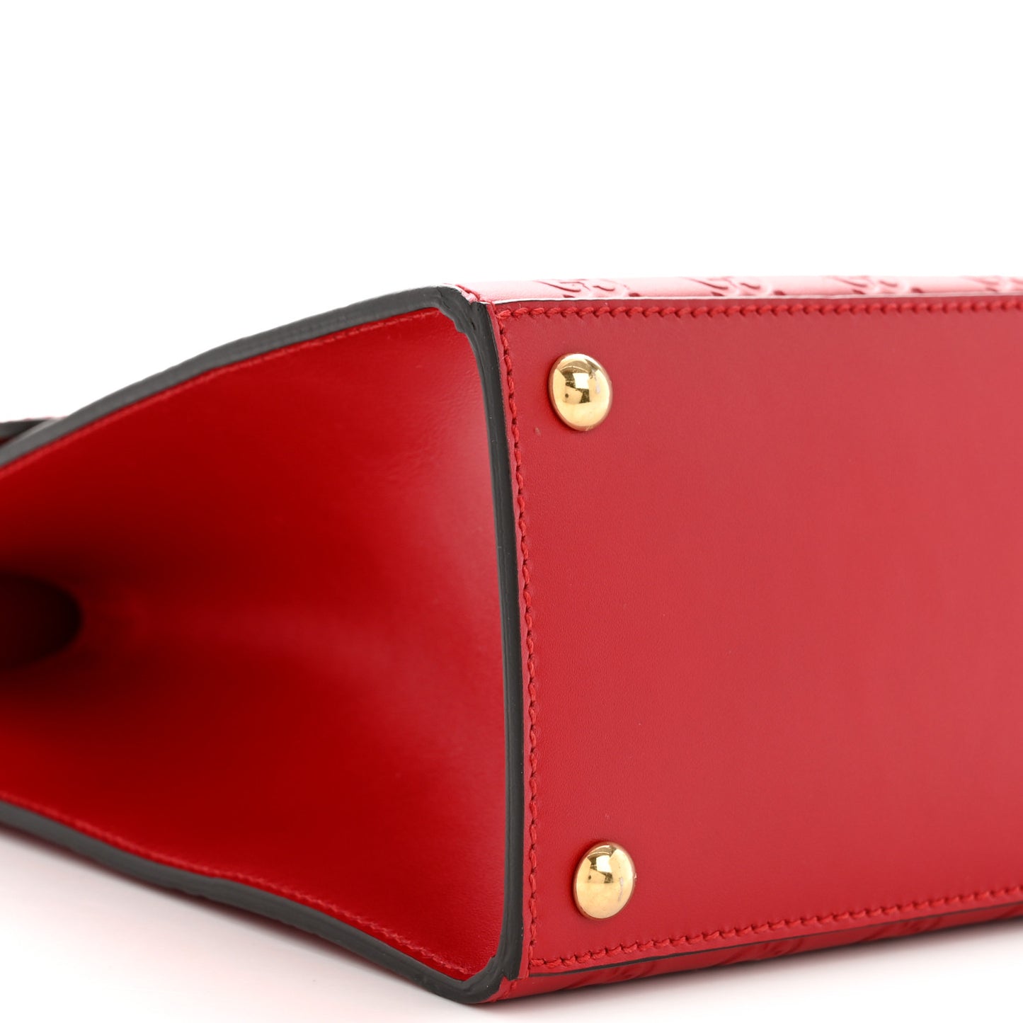 Guccissima Signature Medium Padlock Top Handle Bag Hibiscus Red