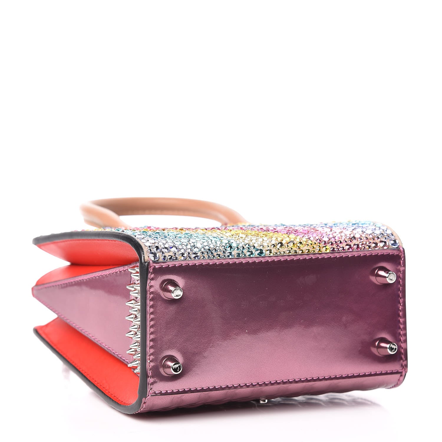 Christian Louboutin Calfskin Crystal Nano Paloma Rainbow 4 of 9