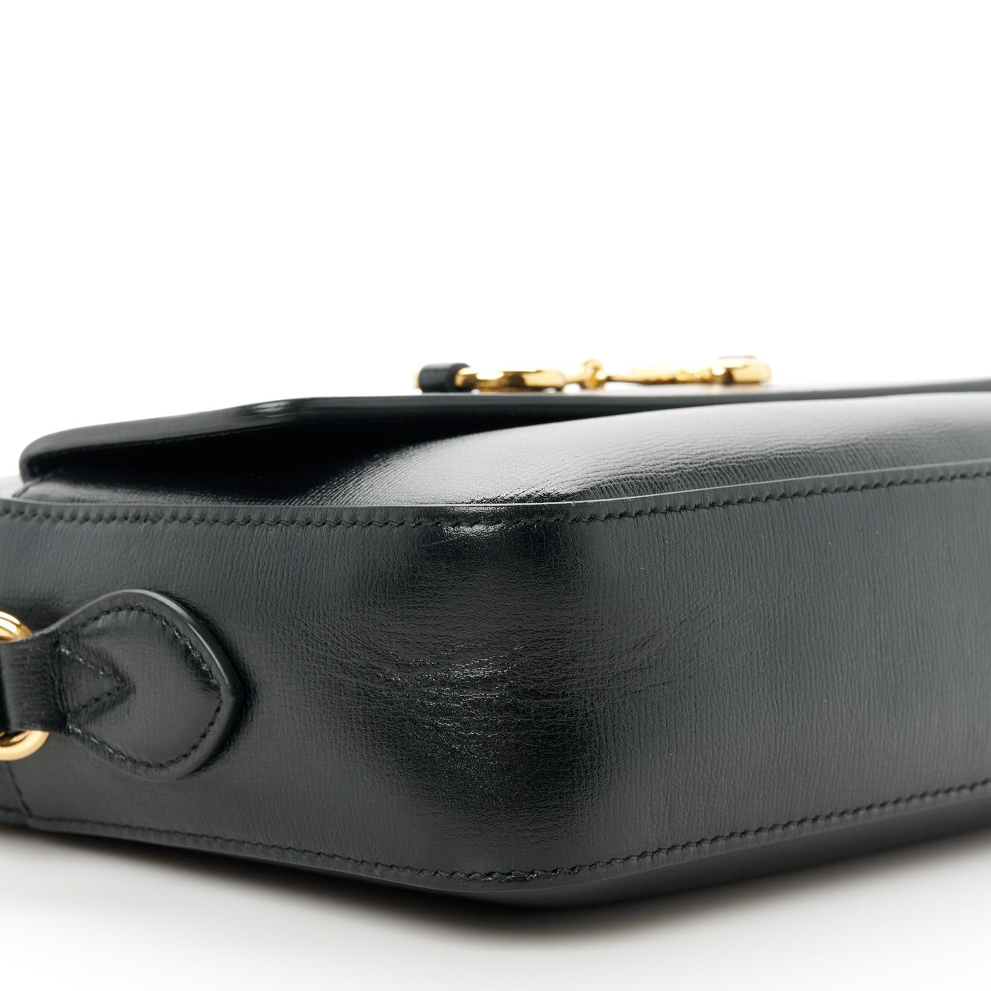 Textured Calfskin Small Horsebit 1955 Shoulder Bag Black