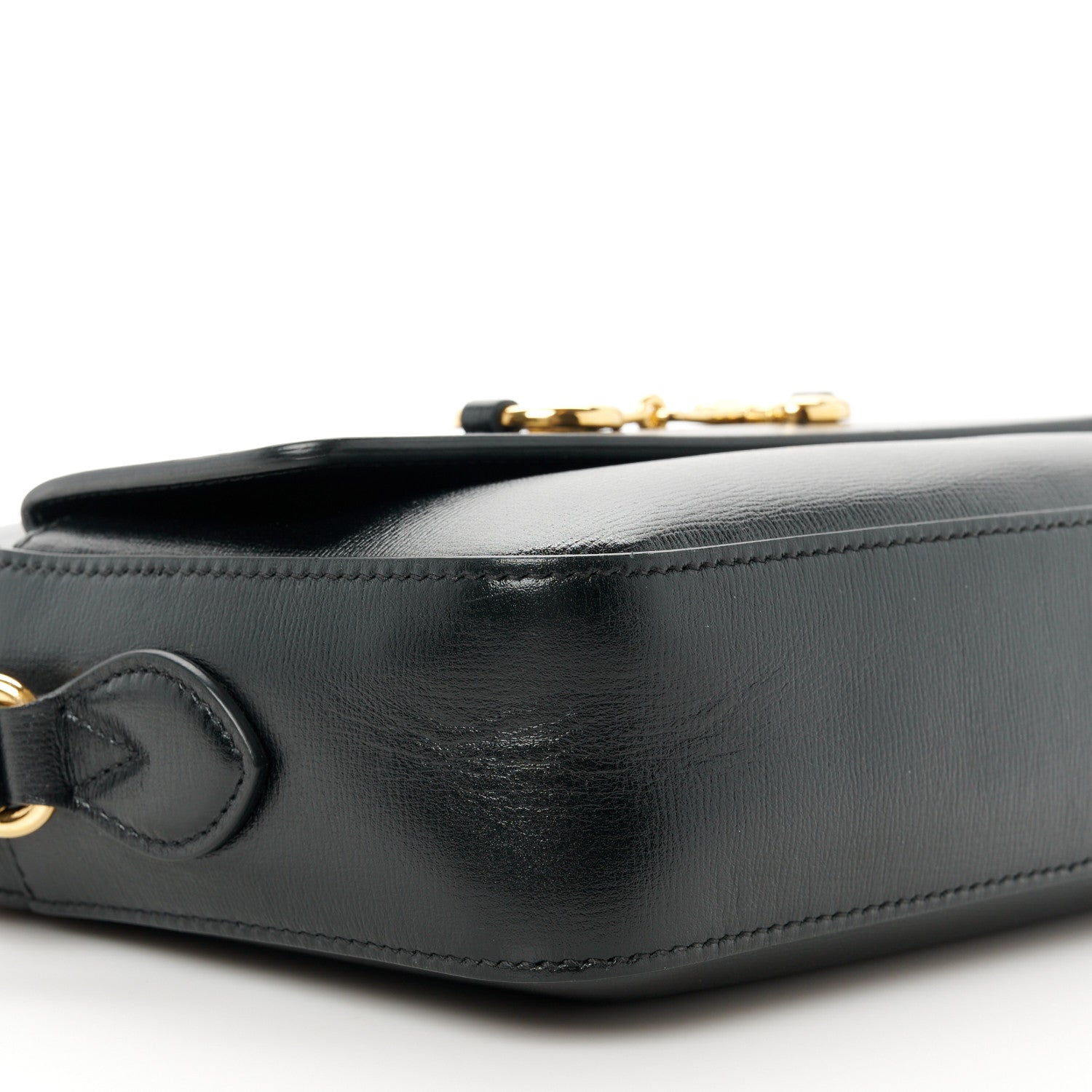 Gucci Textured Calfskin Small Horsebit 1955 Shoulder Bag Black 10 of 11
