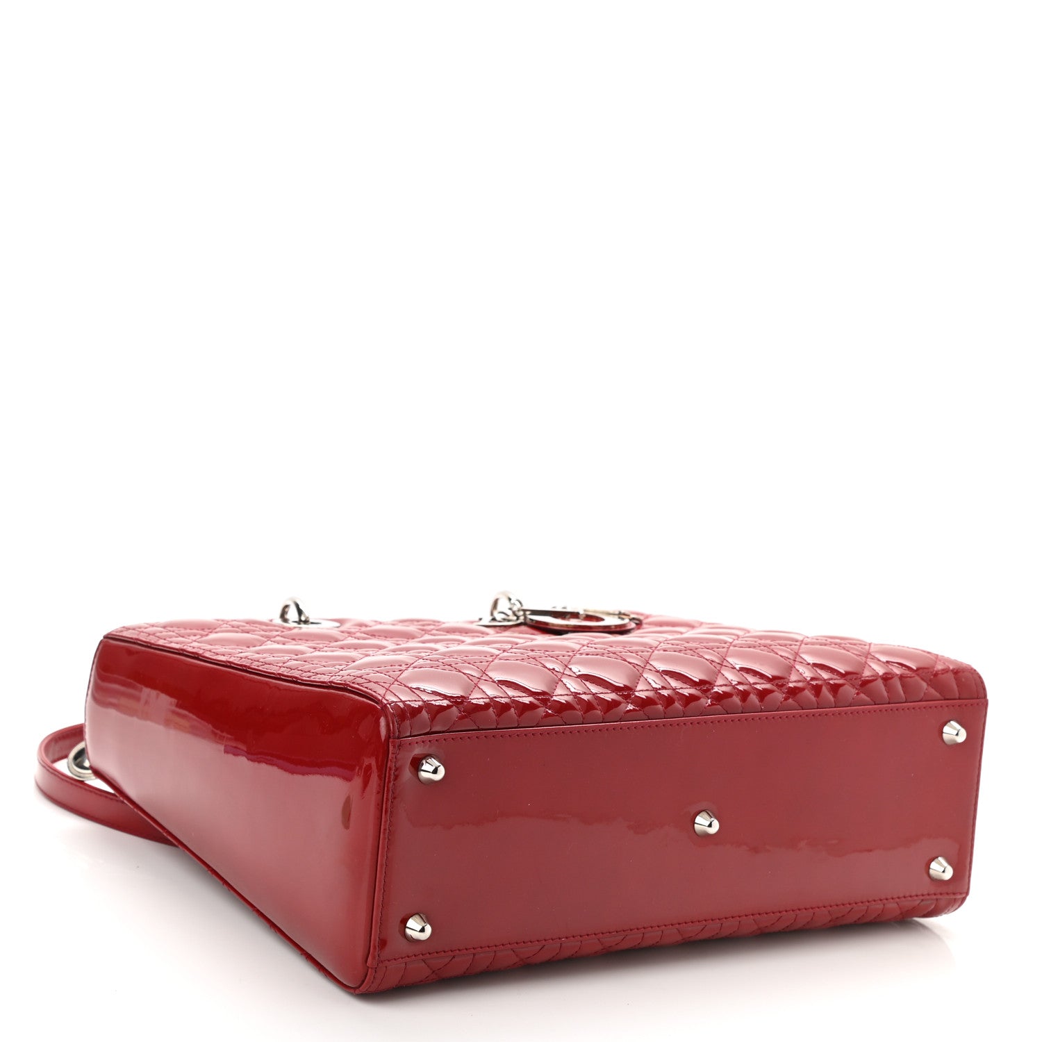 Christian Dior Patent Cannage Large Lady Dior Red 4 of 10