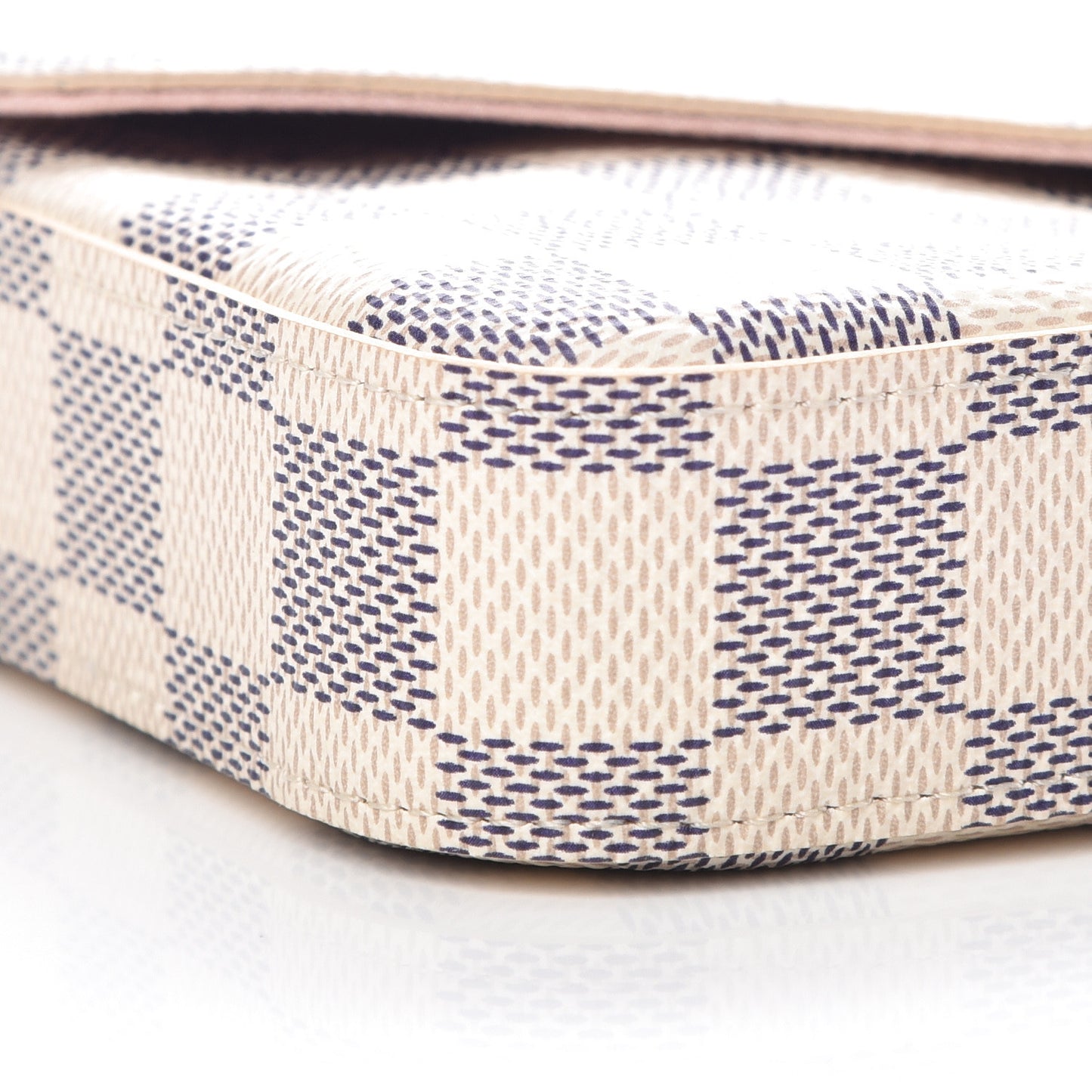 Damier Azur Pochette Felicie Chain Wallet Rose Ballerine