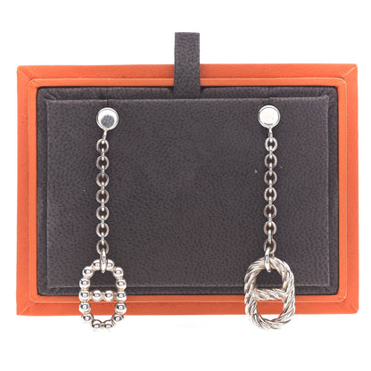 Hermes Sterling Silver Parade Drop Earrings PM 6 of 7