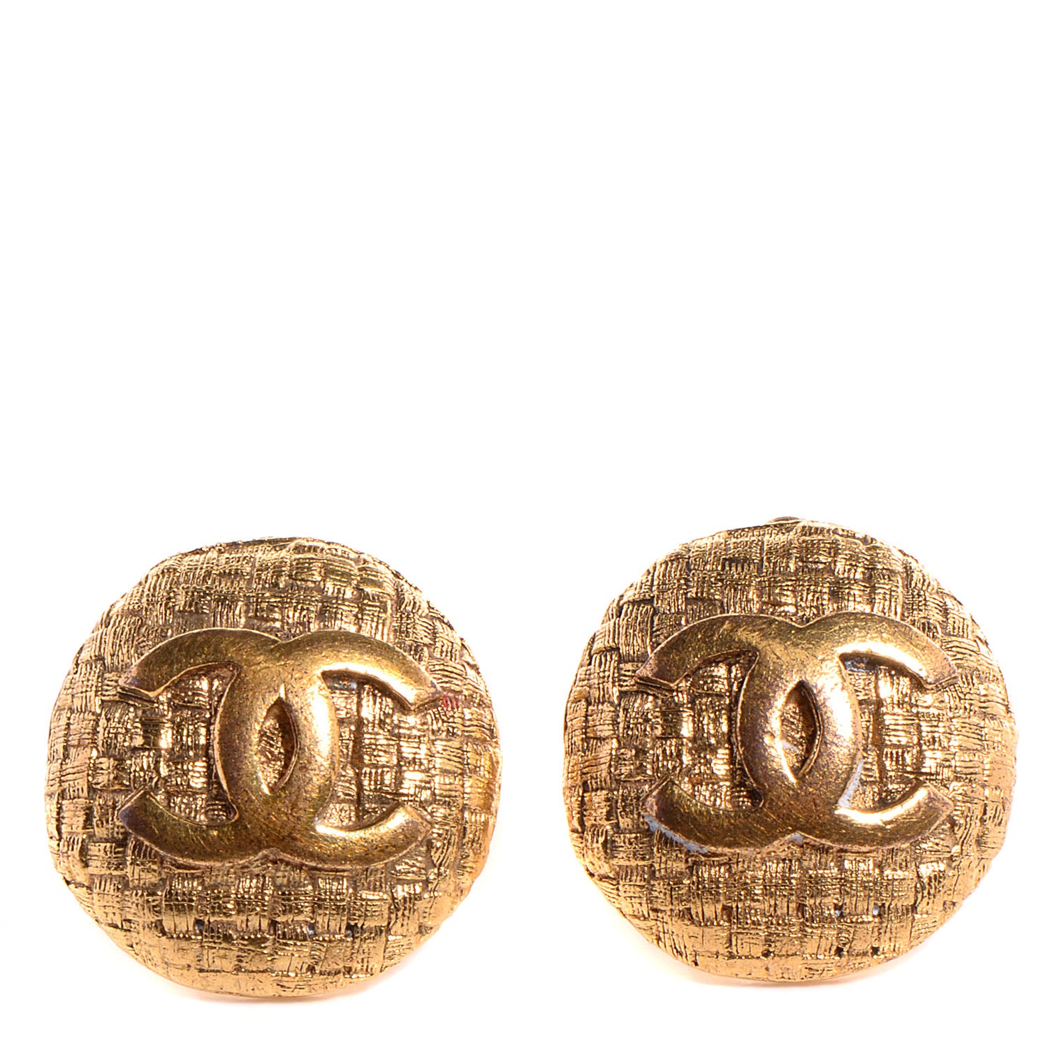 Chanel CC Clip On Earrings Gold 1 of 4