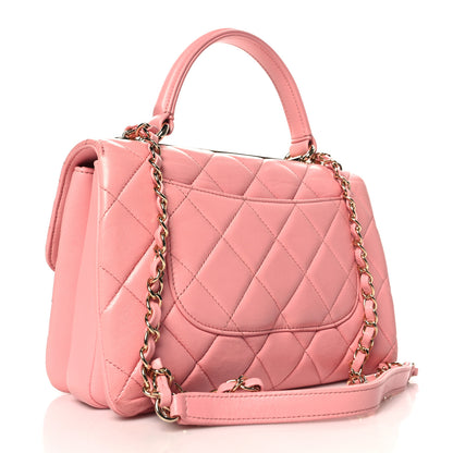 Chanel Lambskin Quilted Small Trendy Chain CC Dual Handle Flap Bag Light Pink 2 of 13