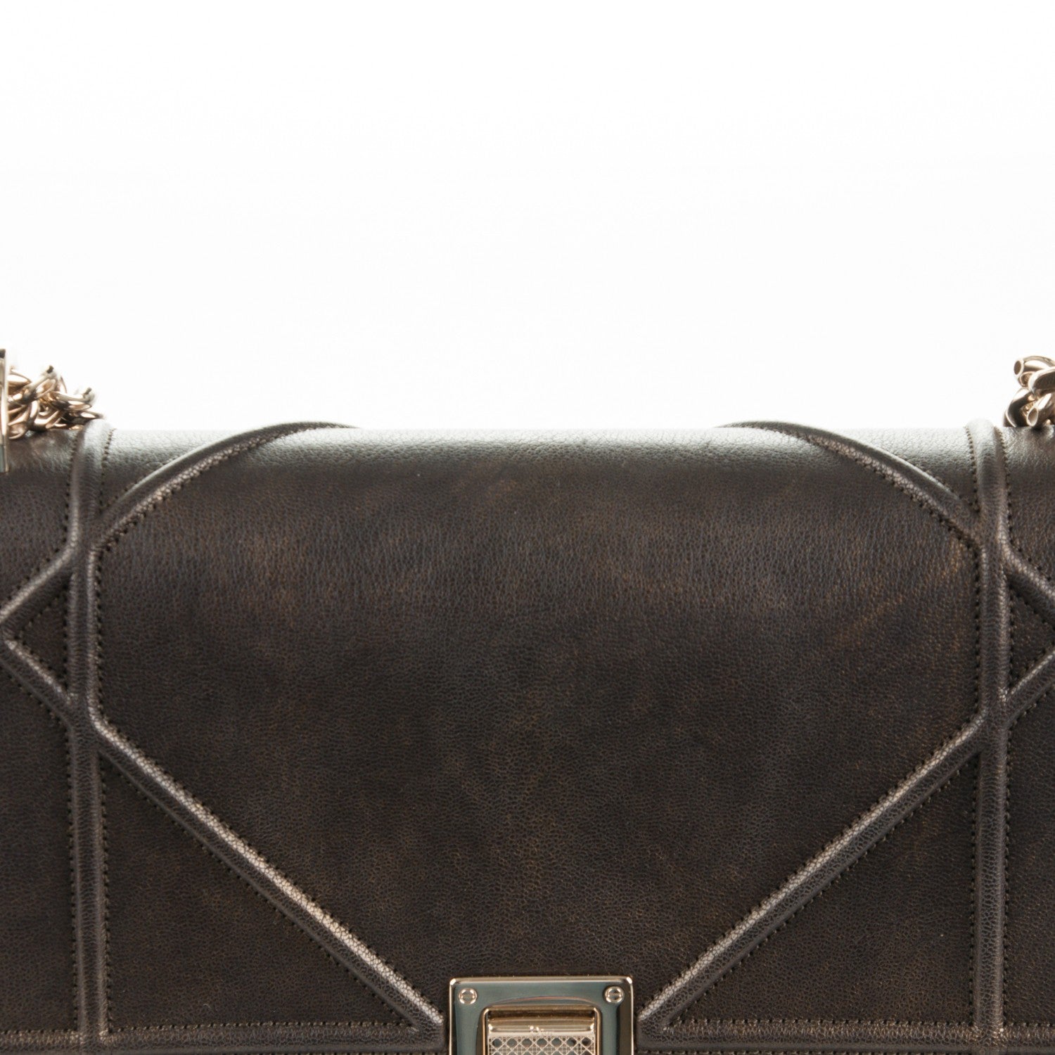 Christian Dior Metallic Goatskin Medium Diorama Flap Bag Brown 9 of 9