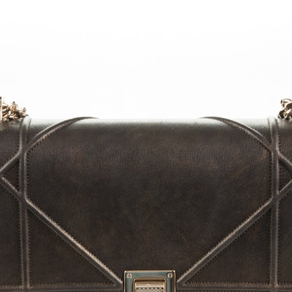Christian Dior Metallic Goatskin Medium Diorama Flap Bag Brown 9 of 9