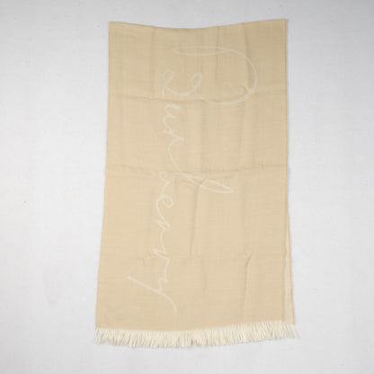 Burberry Cashmere Linen Logo Scarf Beige 3 of 4
