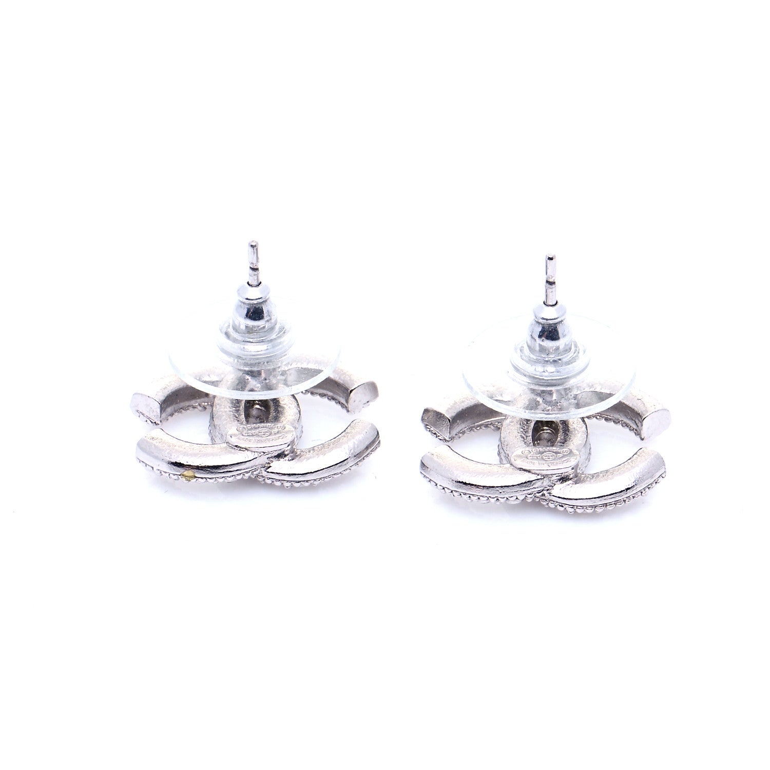 Chanel Crystal CC Coco Flapper Earrings Silver 3 of 5