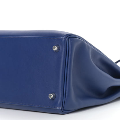 Hermes Swift Horseshoe Kelly Retourne 35 Bleu Electrique 10 of 13