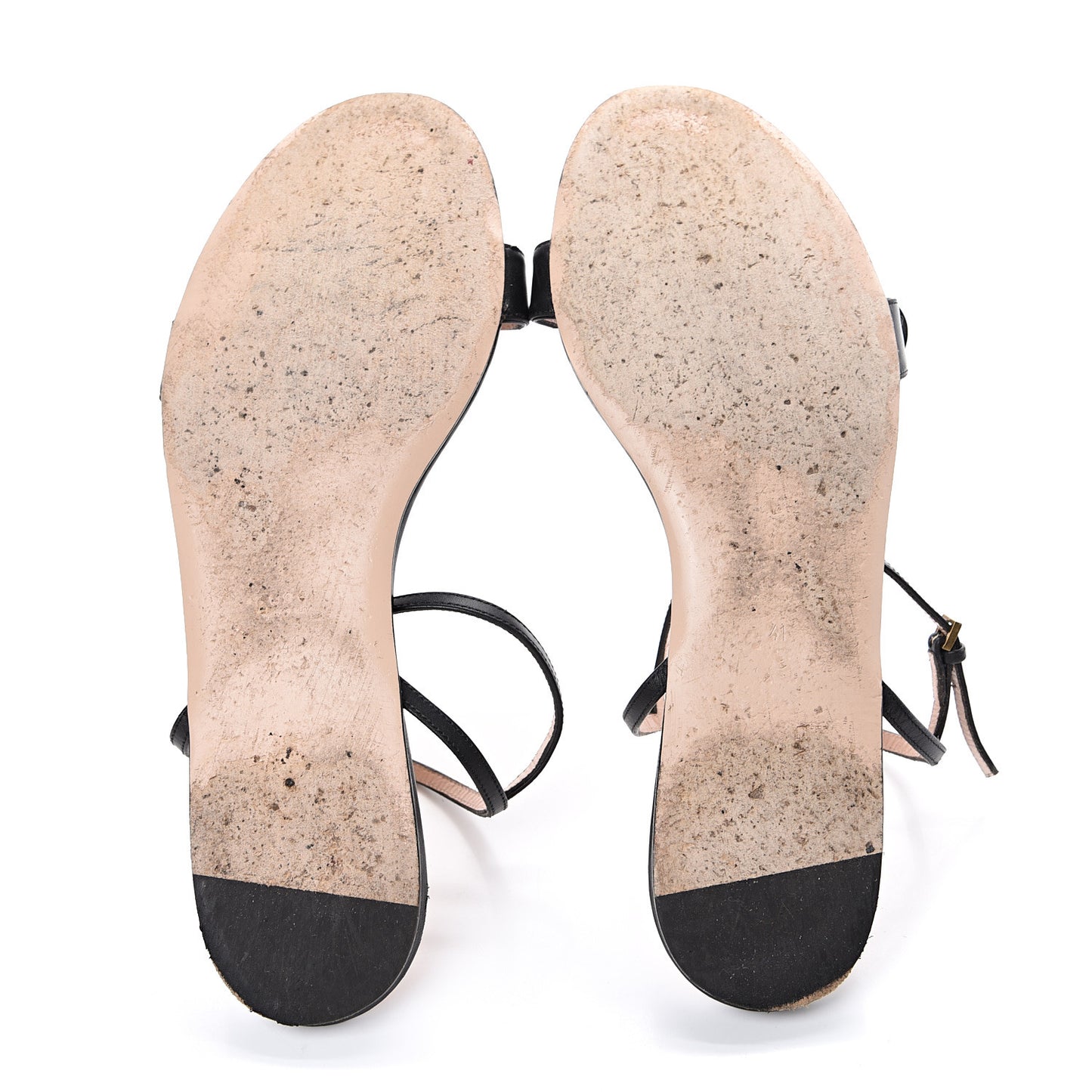 Lifford Calfskin GG Marmont Ankle Wrap Flat Sandals 41 Black