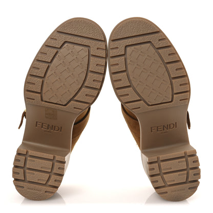 Fendi Suede Shearling Clogs 39.5 Caramel Latte 7 of 11