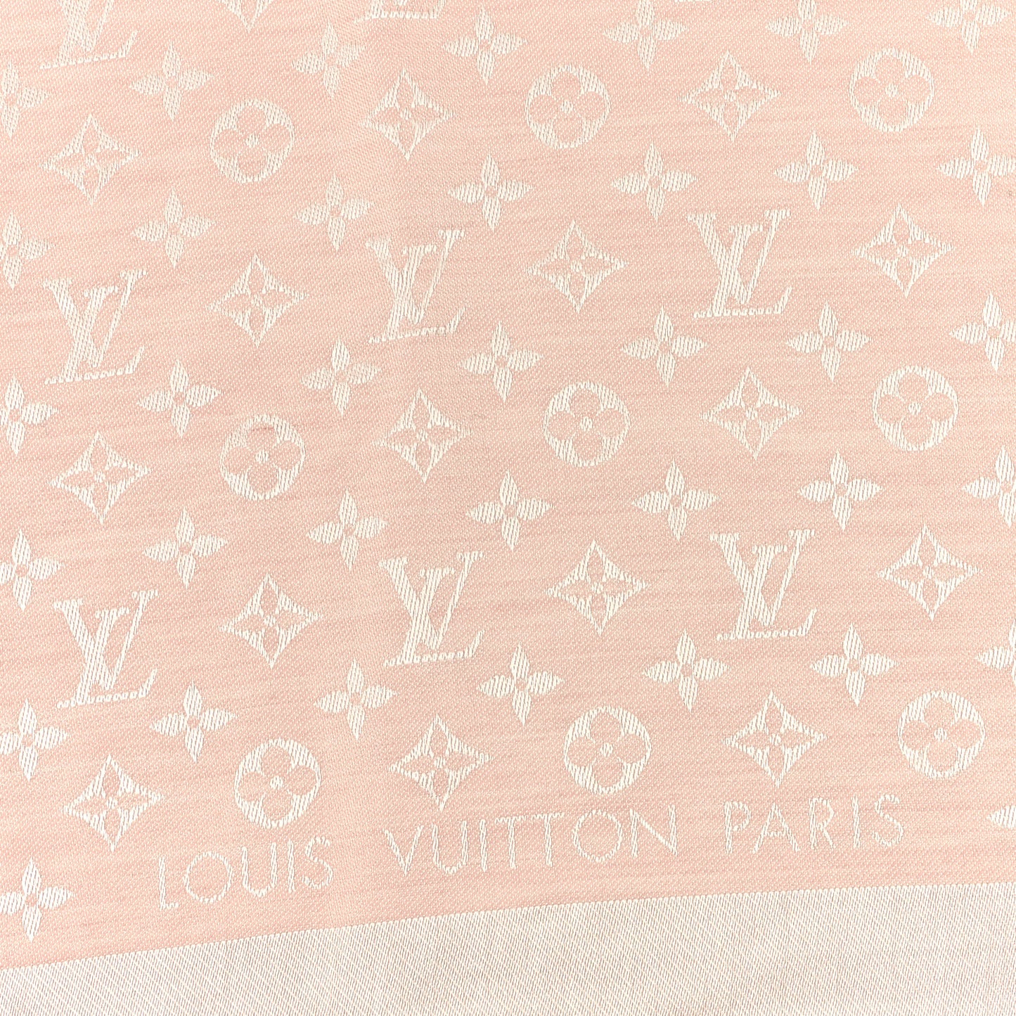 Silk Wool Monogram Denim Shawl Rose