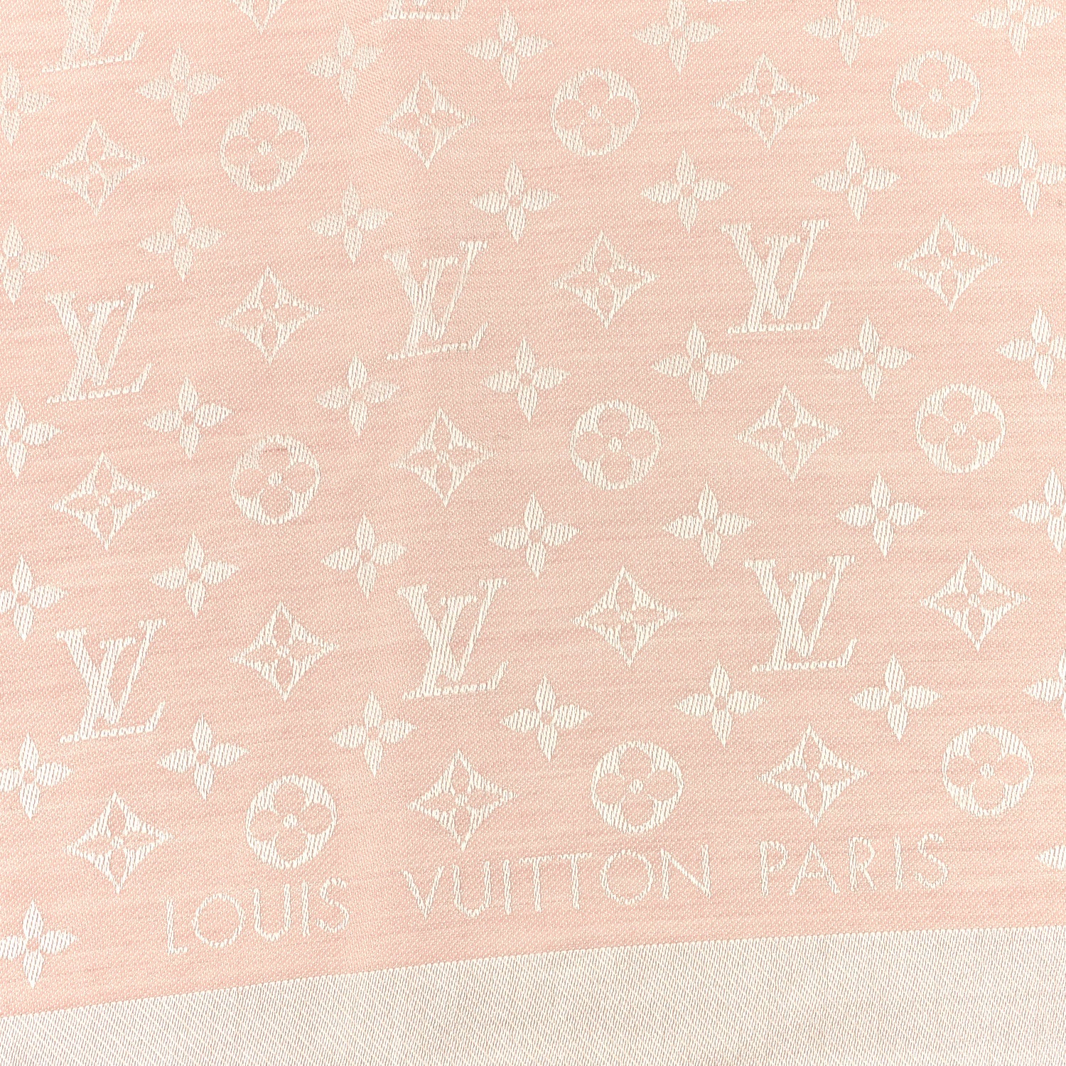 Louis Vuitton Silk Wool Monogram Denim Shawl Rose 2 of 3