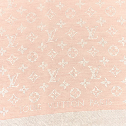 Louis Vuitton Silk Wool Monogram Denim Shawl Rose 2 of 3