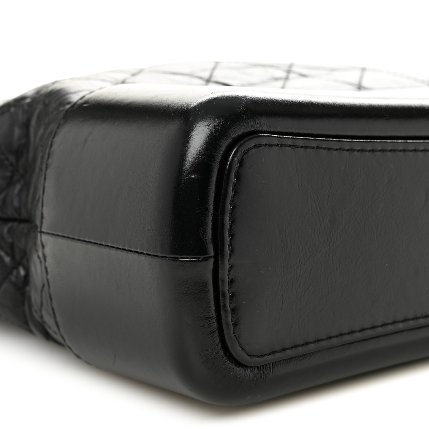 Aged Calfskin Quilted Medium Gabrielle Hobo Black