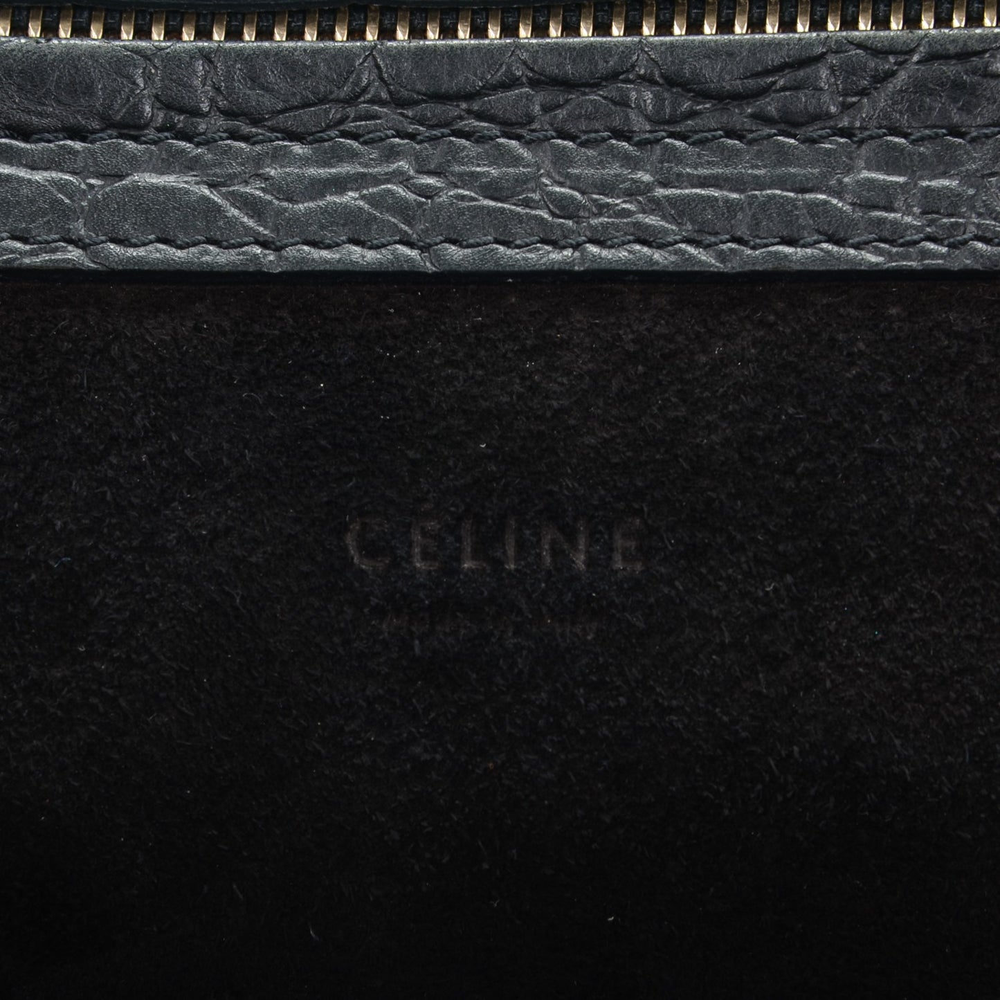 Crocodile Embossed Calfskin Medium Phantom Luggage Black