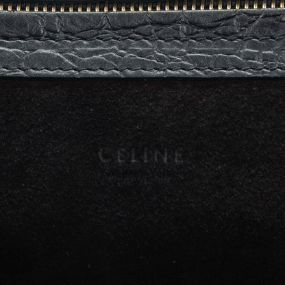 Celine Crocodile Embossed Calfskin Medium Phantom Luggage Black 6 of 7