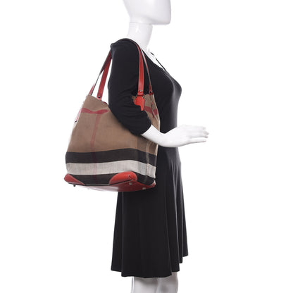 Burberry Canvas Mega Check Medium Maidstone Cadmium Red 2 of 12