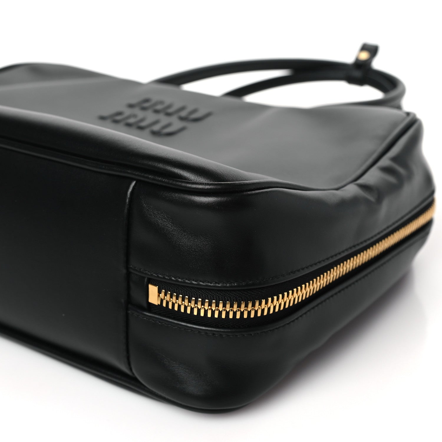 Miu Miu Soft Calf Softy Beau Top Handle Bag Black 9 of 9