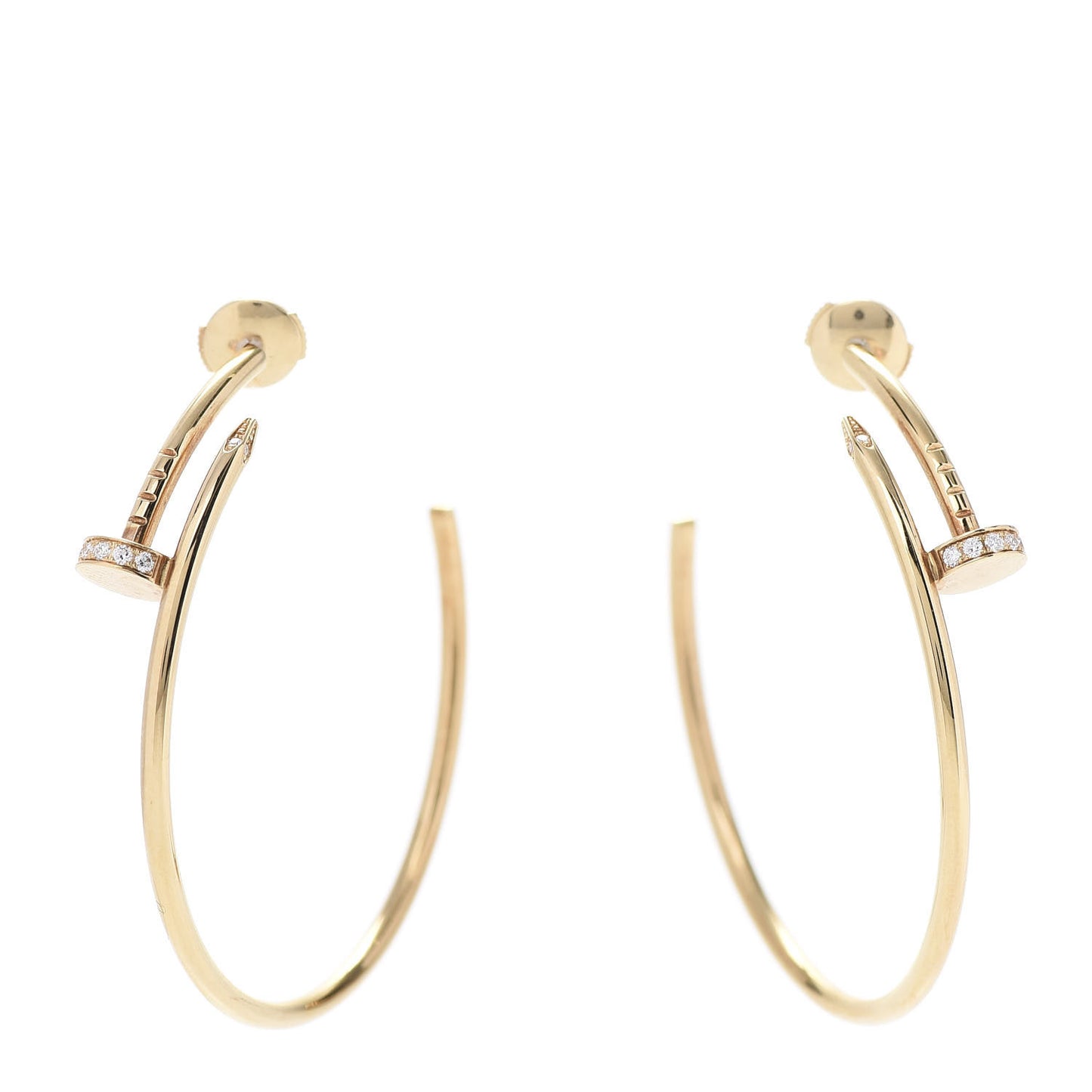 18K Pink Gold Diamond Juste Un Clou Hoop Earrings