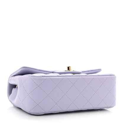 Chanel Lambskin Quilted Mini Rectangular Flap Light Purple 4 of 9