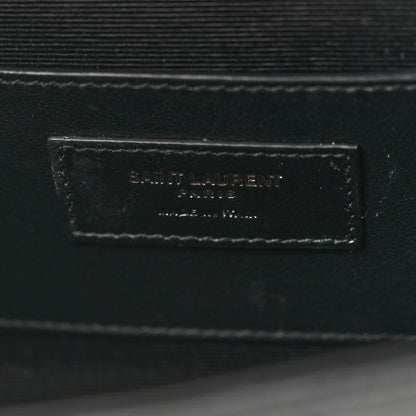 Saint Laurent Grain De Poudre Textured Mixed Matelasse Triquilt Small Monogram Monochrome Satchel Black 6 of 10