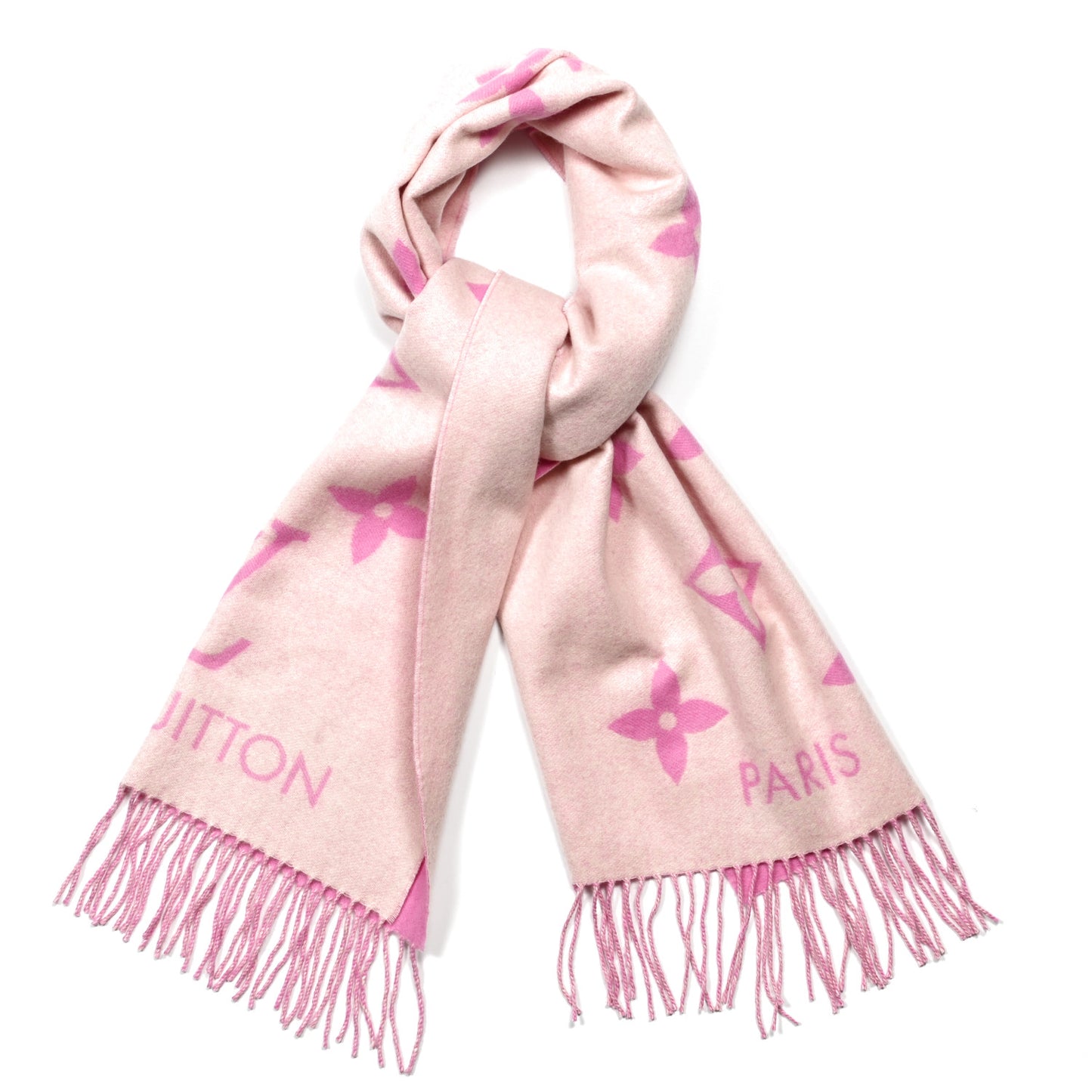 Cashmere Monogram Reykjavik Scarf White Pink