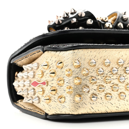 Christian Louboutin Glitter Calfskin Spikes Sweety Charity NV Crossbody Gold 8 of 10