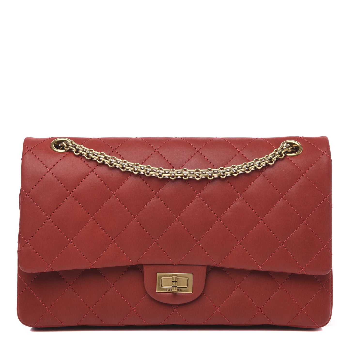 Iridescent Calfskin Quilted 2.55 Reissue 226 Flap Red