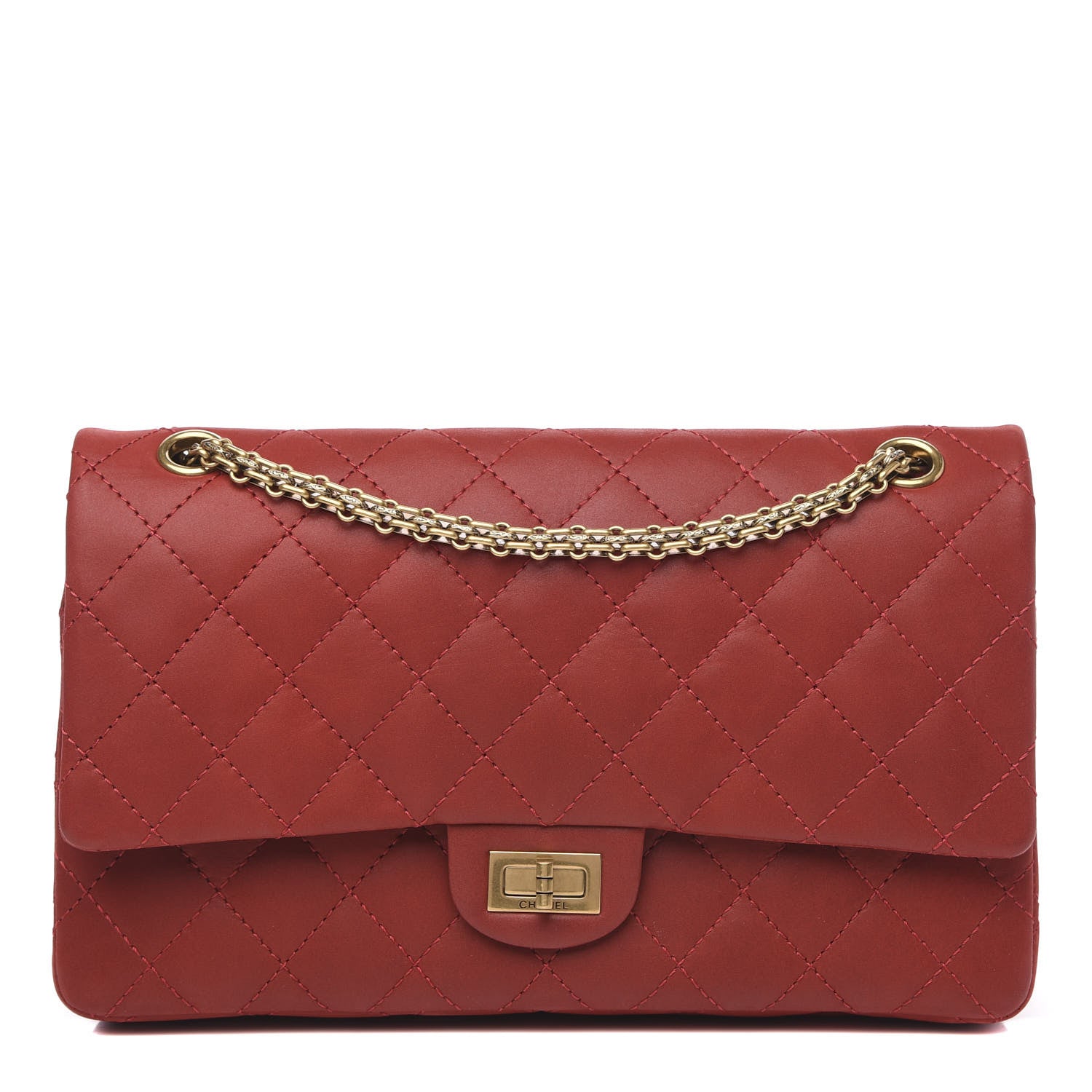 Chanel Iridescent Calfskin Quilted 2.55 Reissue 226 Flap Red 1 of 14